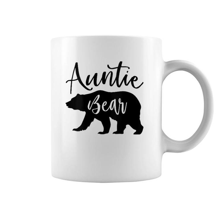 Womens Auntie Bear Mother's Day Gift V-Neck Coffee Mug