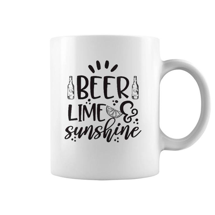 Womens Beer Lime & Sunshine Summer Drinking  Coffee Mug