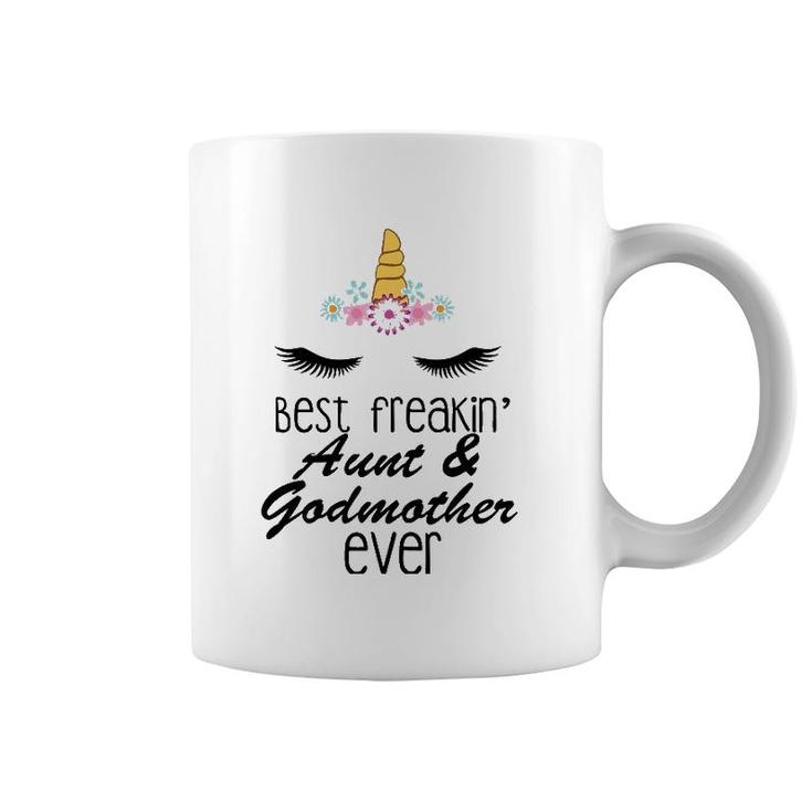 Womens Best Freakin' Aunt And Godmother Ever Unicorn Coffee Mug