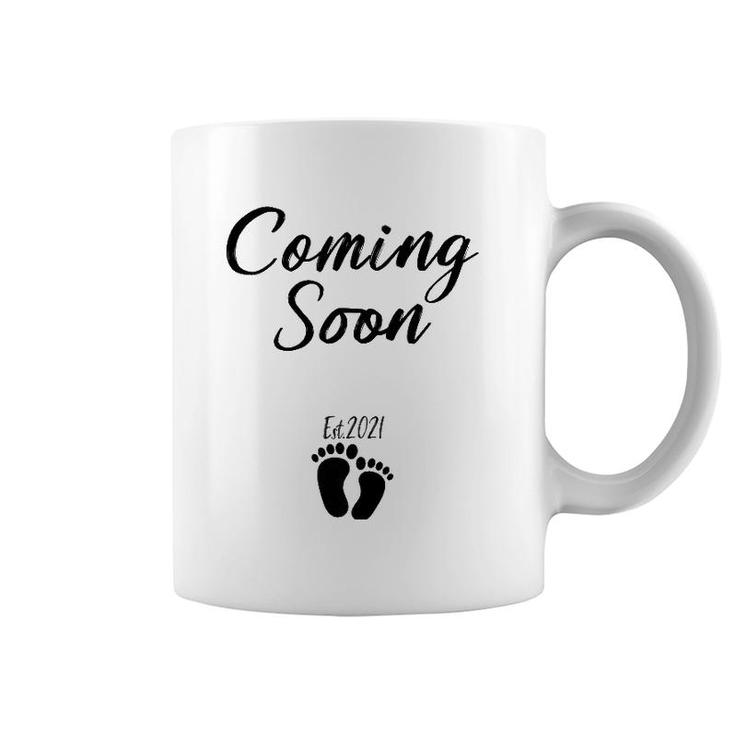 Womens Coming Soon 2021 Funny Pregnancy Mother's Day Coffee Mug