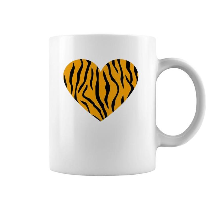 Womens Cool Animal Tiger Print Heart Valentine Coffee Mug
