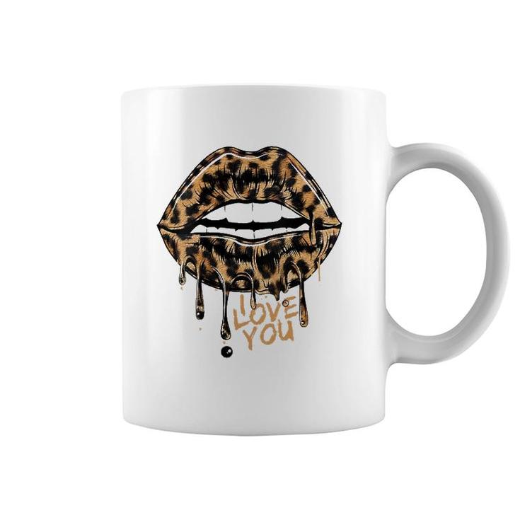 Womens Cool Leopard Print Bite Cheetah Mom Mouth Sexy Leopard Lips Coffee Mug