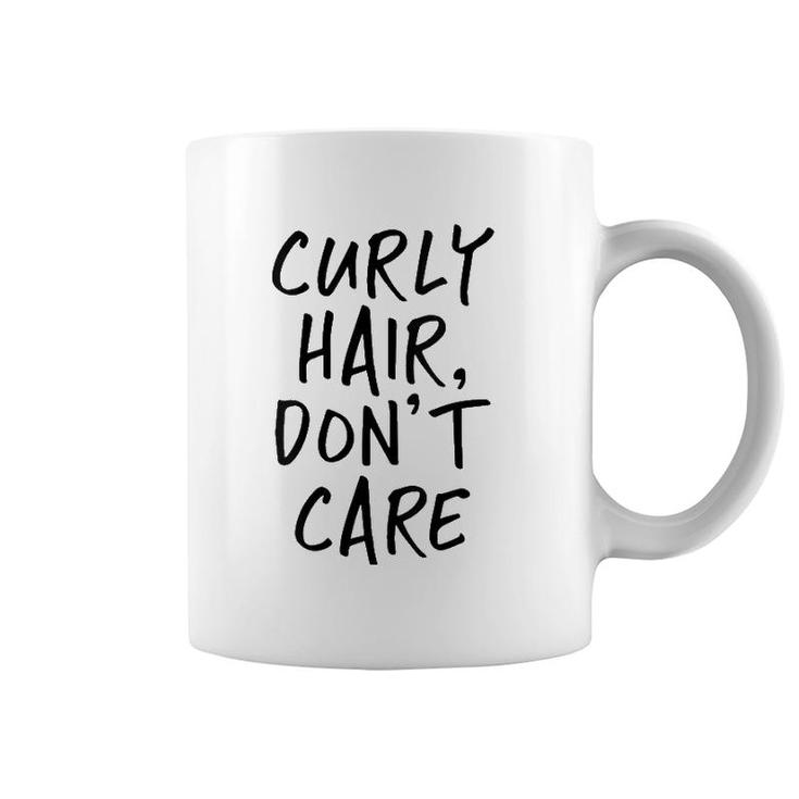 Womens Curly Hair Don't Care Funny V-Neck Coffee Mug