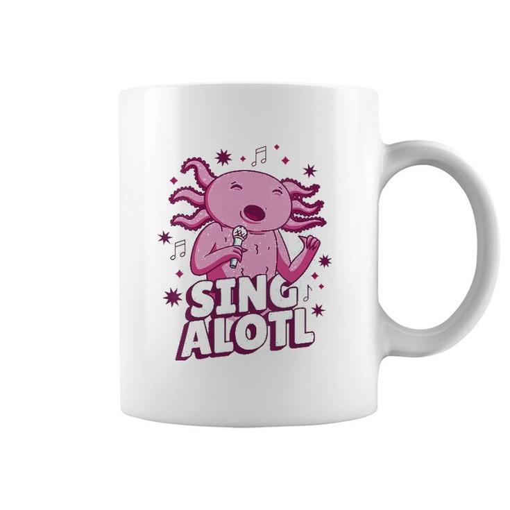 Womens Funny Cute Kawaii Singalotl Axolotl V-Neck Coffee Mug