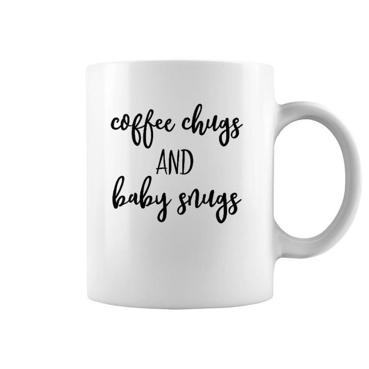 Womens Gifts For First Time Moms Coffee Chugs And Baby Snugs V-Neck Coffee Mug