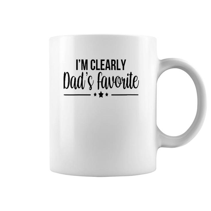 Womens I'm Clearly Dad's Favorite Son Daughter Funny Cute Coffee Mug
