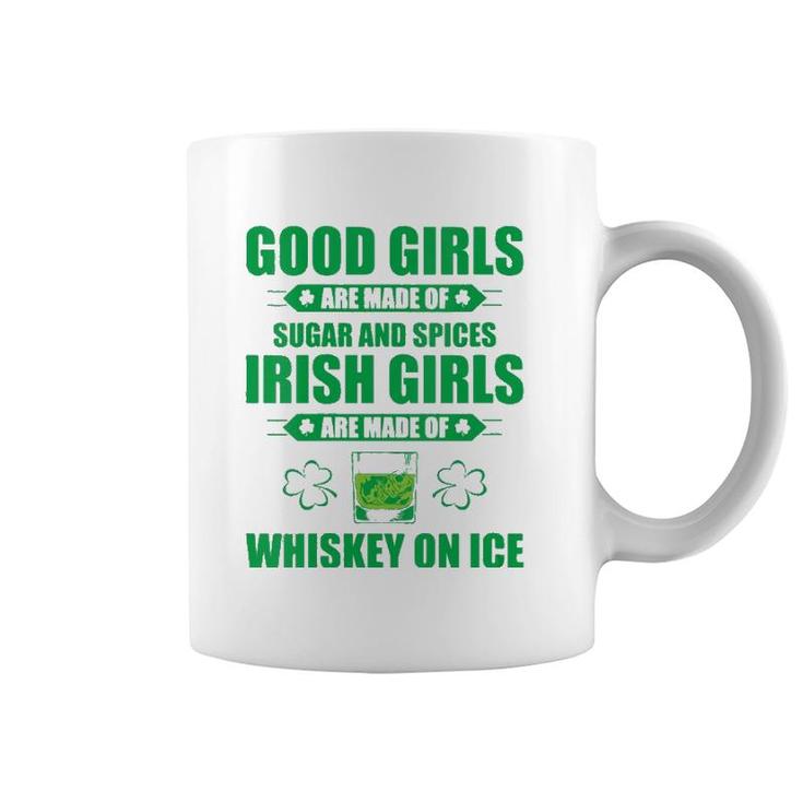 Womens Irish Girls Are Made Of Whiskey On Ice St Patrick's Day Party V-Neck Coffee Mug