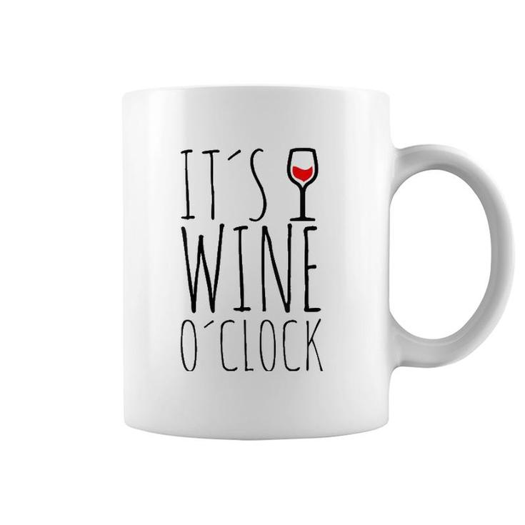 Womens It's Wine O'clock Time Red Wine Coffee Mug
