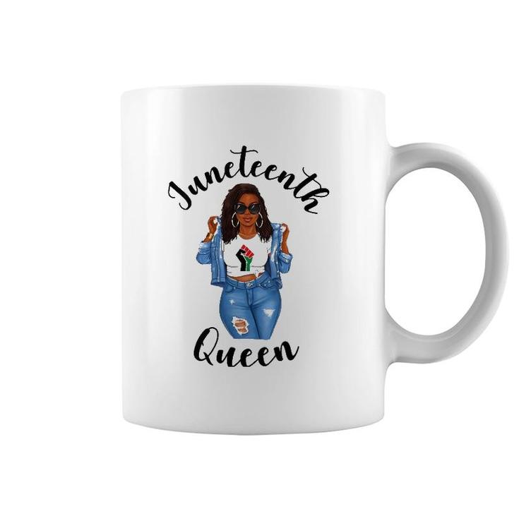 Womens Juneteenth Queen Dreadlocks Girl Black Natural Hair Style  Coffee Mug