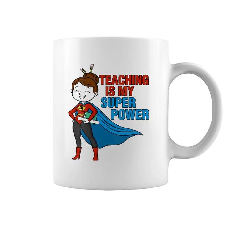 Womens Kindergarten Teacher Teaching Is My Superpower School Retro  Coffee Mug