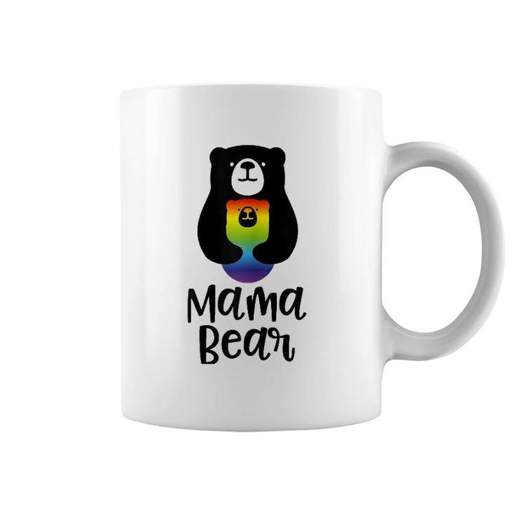 Womens Lgbt Mom Mama Bear Mothers Gift Rainbow  Coffee Mug