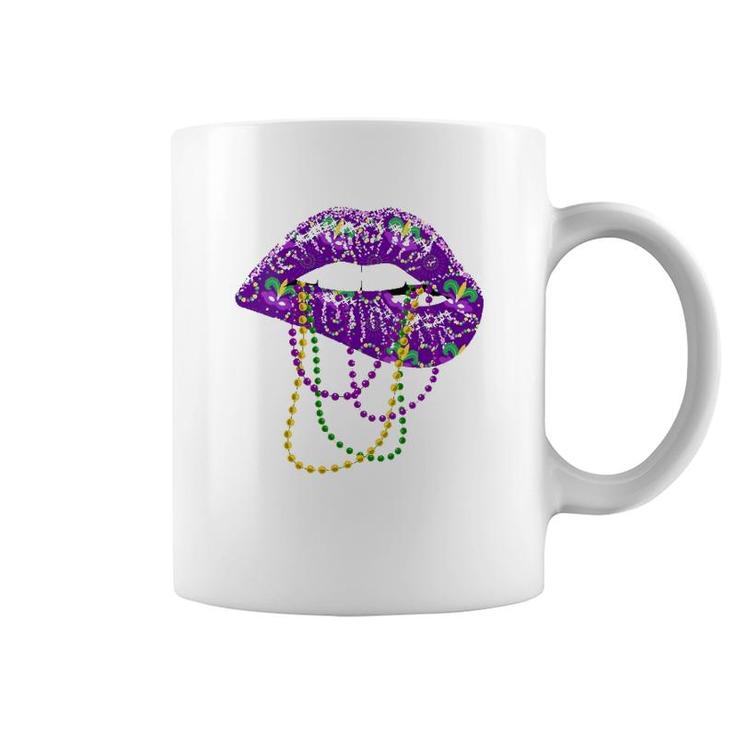 Womens Mardi Gras  For Women Lips Queen Carnival Costume Gift  Coffee Mug