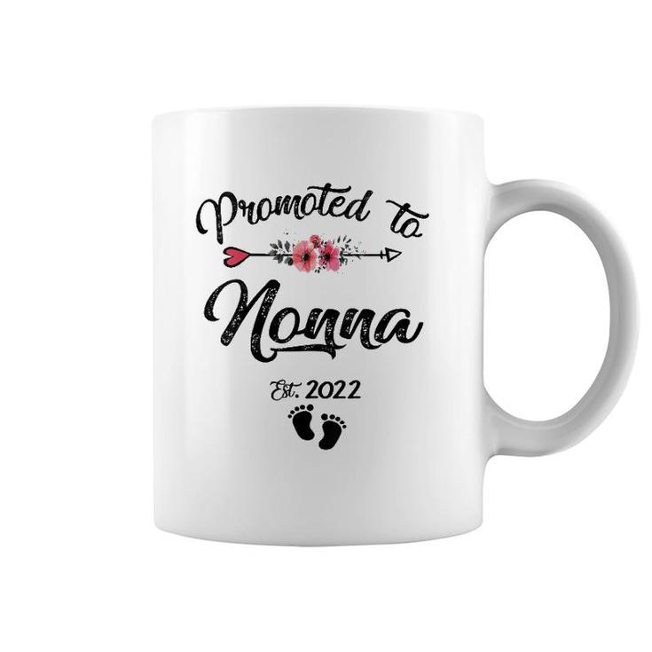 Womens Promoted To Nonna 2022  Mother's Day Pregnancy Women V-Neck Coffee Mug