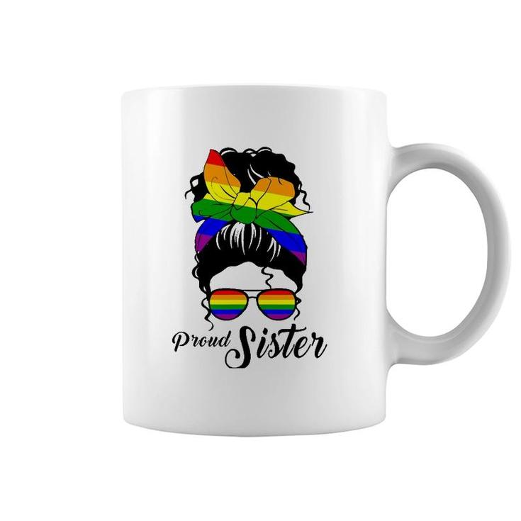 Womens Proud Sister  -Day Gay Pride Lgbt-Q Sister Coffee Mug