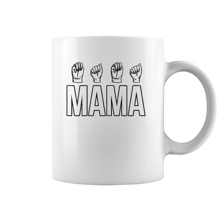 Womens Sign Language Asl Deaf Mute Gesture Mama Mother Mom Coffee Mug