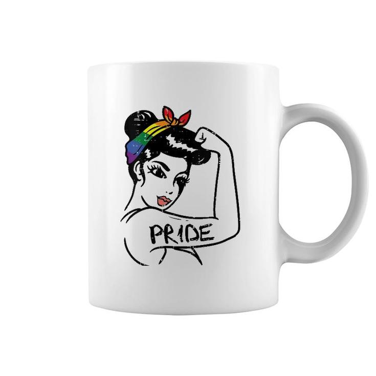Womens Unbreakable Strong Woman Rainbow Gay Pride Lgbt Women Gift V-Neck Coffee Mug