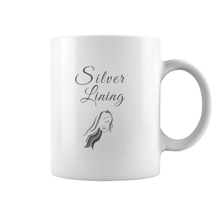 Womens Wearing My Silver Lining For Silver White Grey Hair Women  Coffee Mug