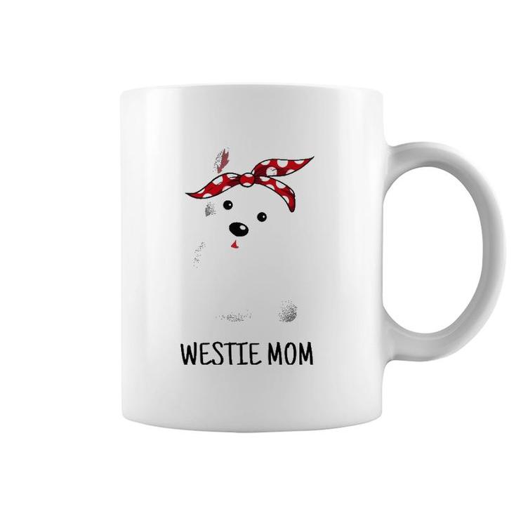 Womens Westie Mom West Highland White Terrier Dog Lovers Gift V-Neck Coffee Mug