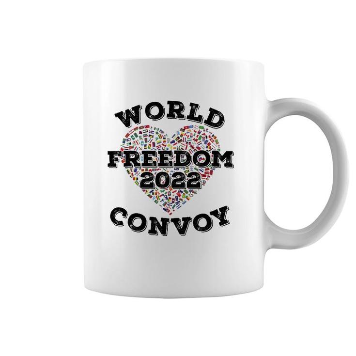 World Freedom 2022 Convoy Classic Canadian Truckers Support Coffee Mug