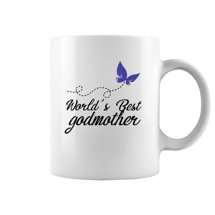 World's Best Godmother - Butterfly Godmom God Mother Coffee Mug