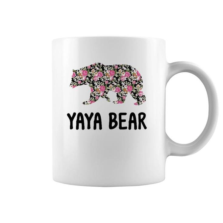 Yaya Bear Floral Grandmother Gift Coffee Mug