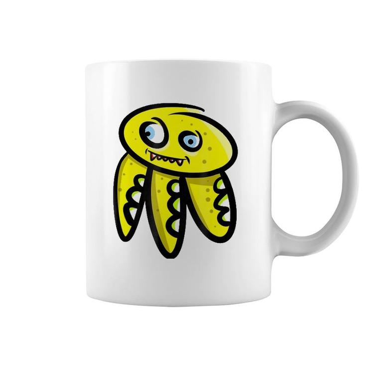 Yellow Vampire Octopus Monster Halloween Coffee Mug