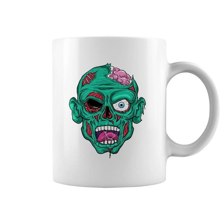 Zombie Face Brain Funny Halloween Gifts Men Women Zombies Coffee Mug