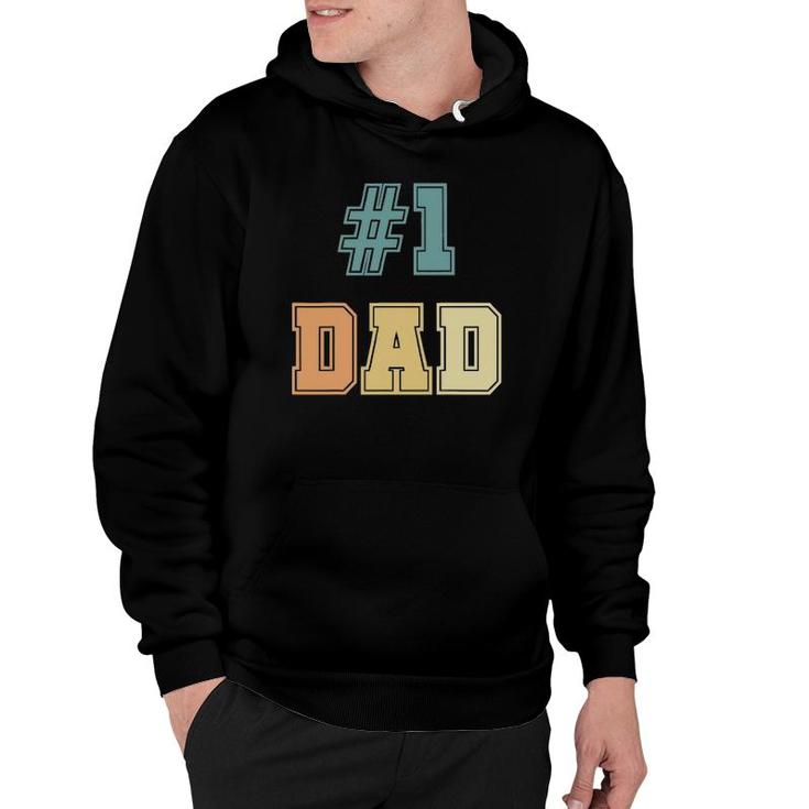 1 Dad Number One Dad Father's Day Vintage Style Hoodie