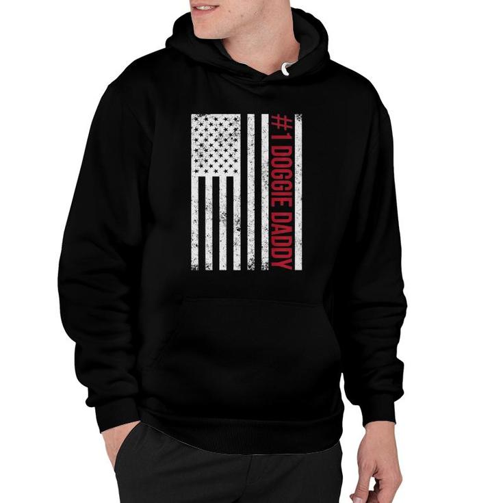 1 Doggie Daddy Father's Day Gift American Flag Hoodie