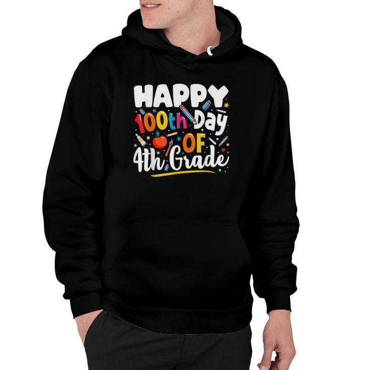 100 Days Of School Teacher Gift 100Th Day Of 4Th Grade Hoodie