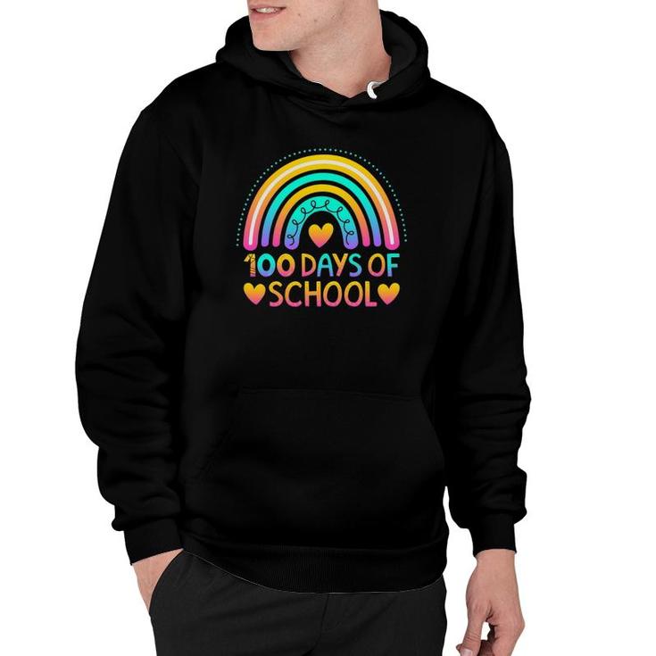 100 Days Of School Teacher Rainbow Hoodie