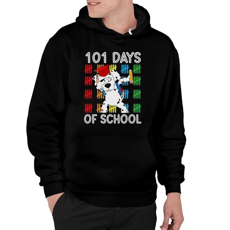 101 Days Of School Dalmatian Dog 100 Days Smarter Boys Girls  Hoodie