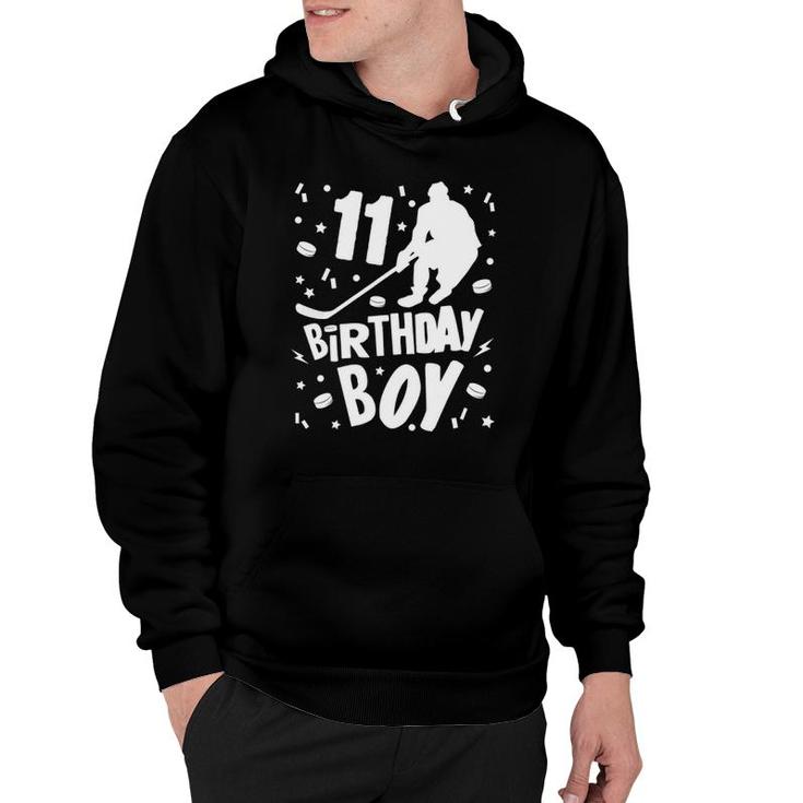 11Th Birthday Boy Ice Hockey Kids 11 Years Old Party Gift Hoodie