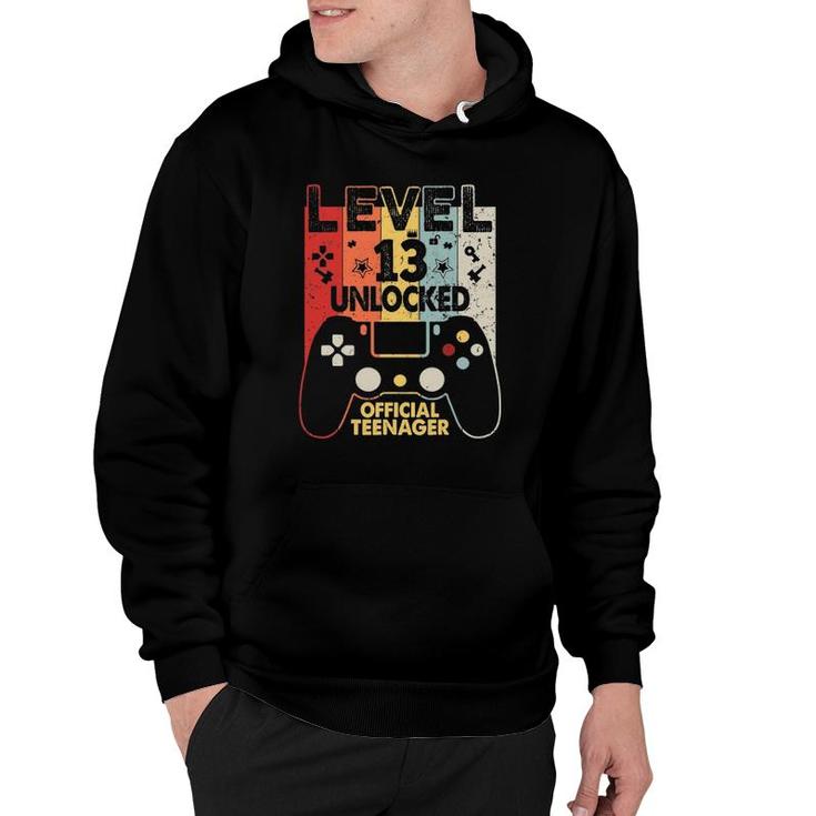 13Th Birthday Boy  Level 13 Unlocked Official Teenager Hoodie
