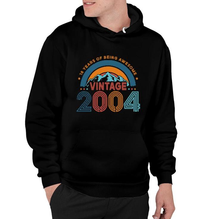 18 Years Old Retro 80S Style 18Th Birthday Born In 2004  Hoodie