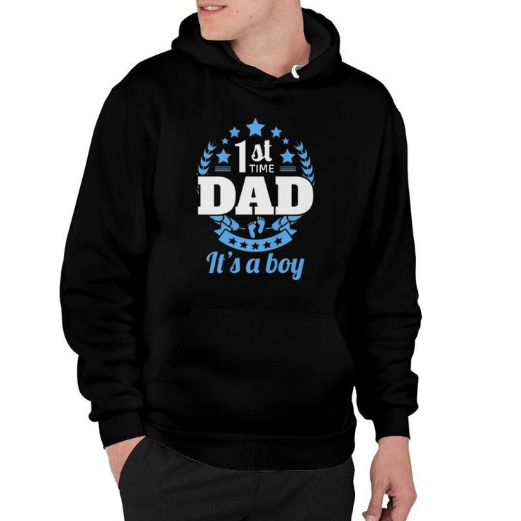 1St Time Dad It's A Boy Funny New Dad Pregnancy Announcement Hoodie
