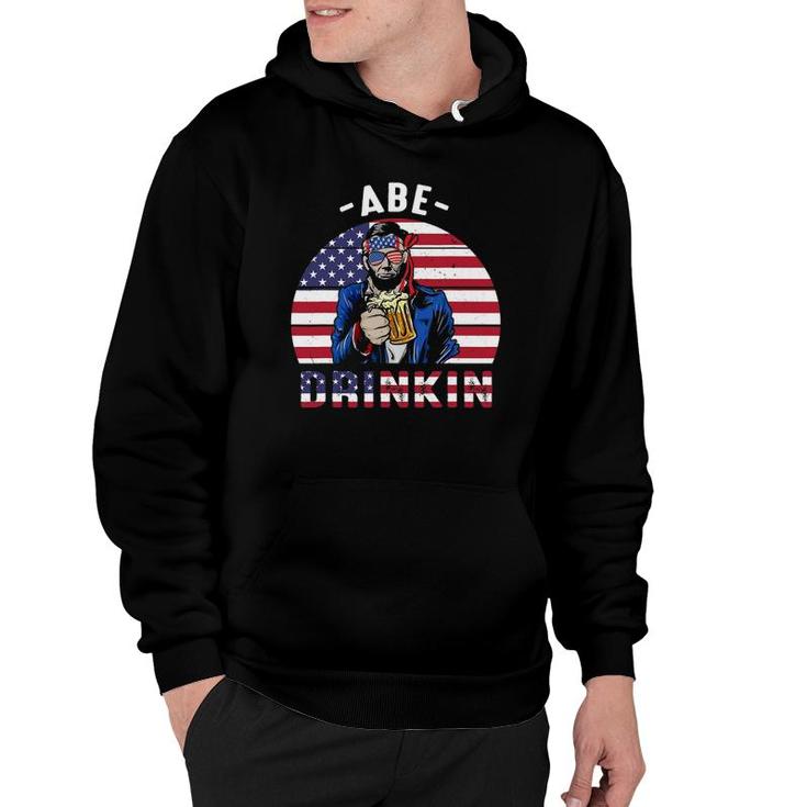 4Th Of July Drinkin Like Lincoln Abraham Abe American Flag Hoodie