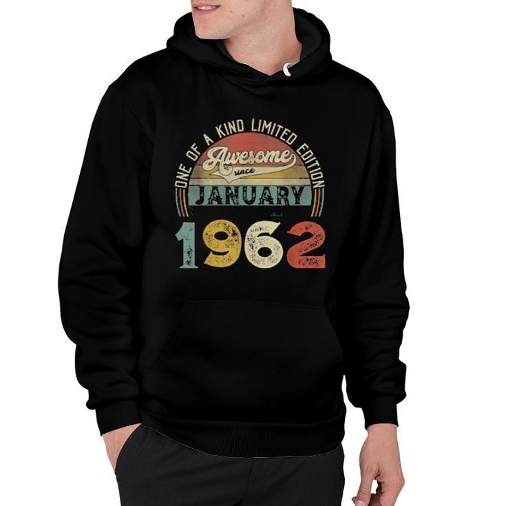 60Th Birthday Decorations January 1962 60 Yrs Old  Hoodie