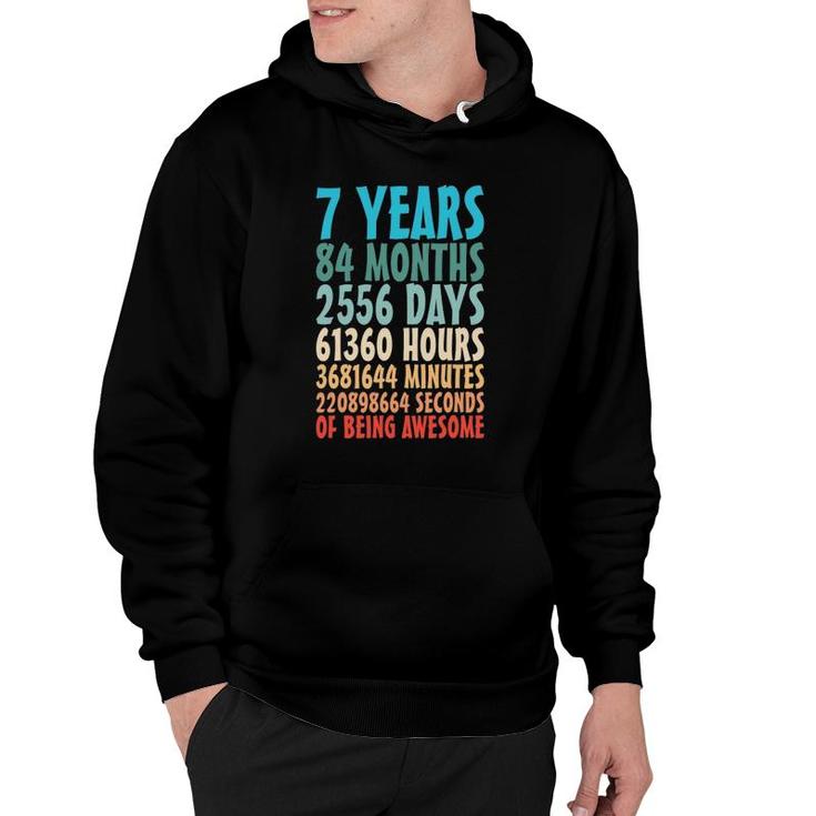 7 Years Of Being Awesome 84 Months 7Th Birthday 7 Years Old Hoodie
