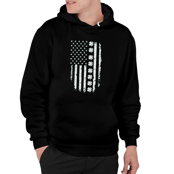 America Flag With Shamrocks Hoodie