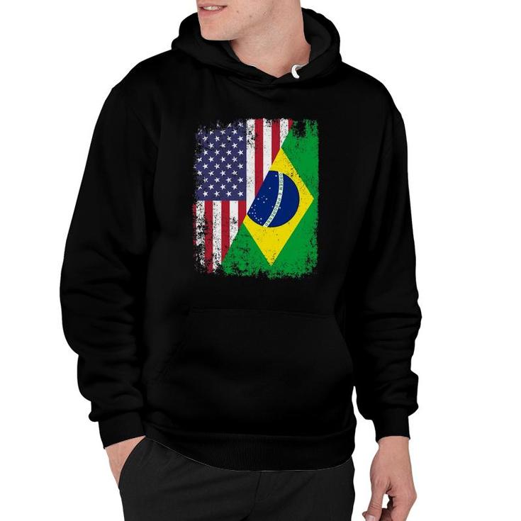 American Brazilian Roots Half American Usa Brazil Flags Hoodie