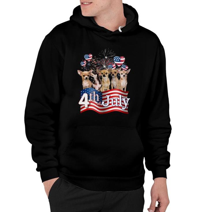 American Flag Chihuahua Dog 4Th Of July Patriotic Usa Funny Hoodie