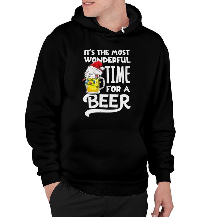 American Santa Claus It's The Most Wonderful Time For A Beer Hoodie