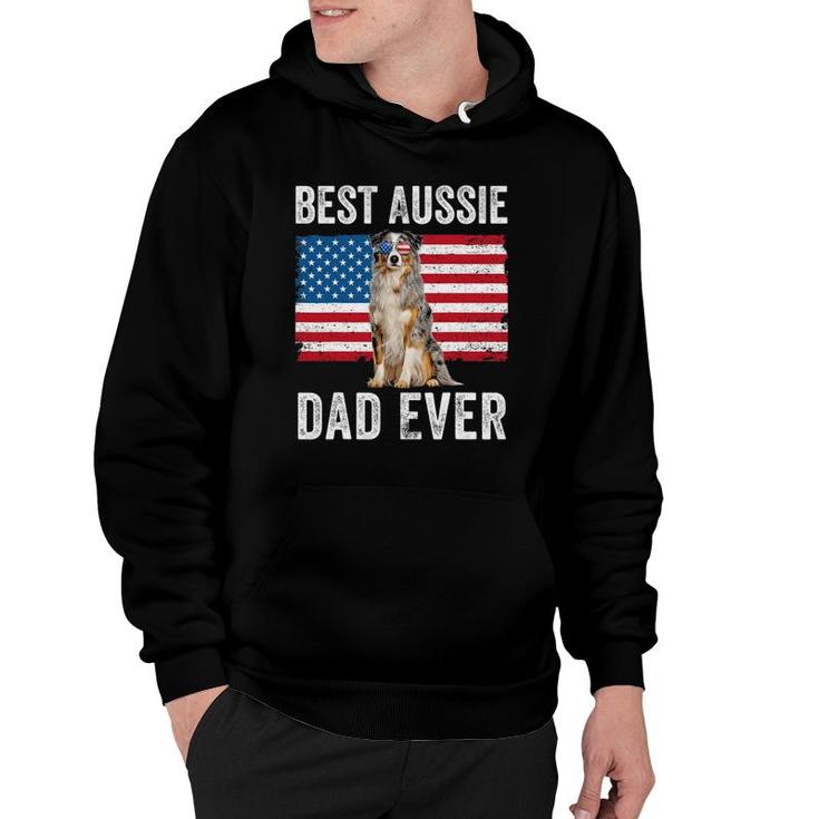 Australian Shepherd Dad American Flag Dog Lover Aussie Dad Hoodie