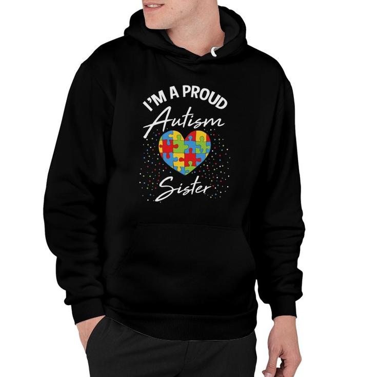 Autism Awareness Proud Sister Puzzle Heart Cool Family Gifts Hoodie