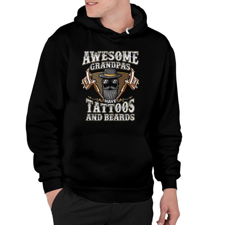 Awesome Grandpas Have Tattoos & Beards Gift  Hoodie