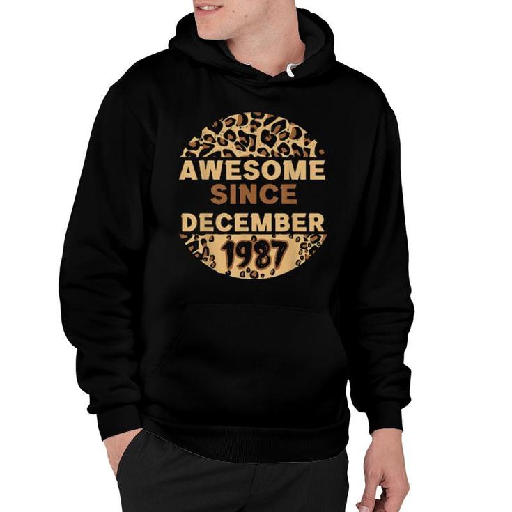 Awesome Since December 1987 Leopard 1987 December Birthday Hoodie