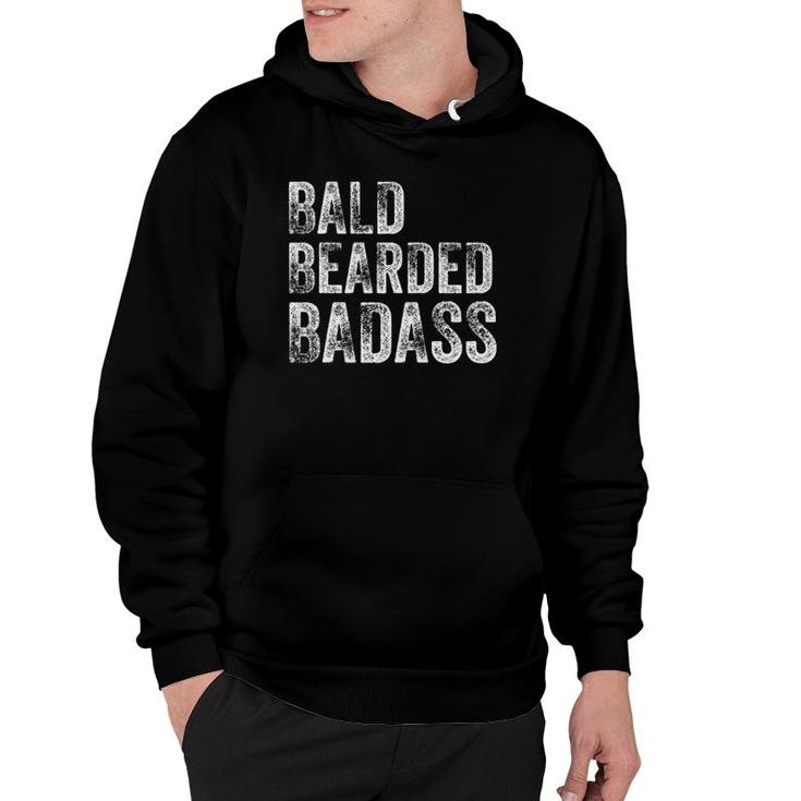 Bald Bearded Badass Bald Guy Dad Hoodie