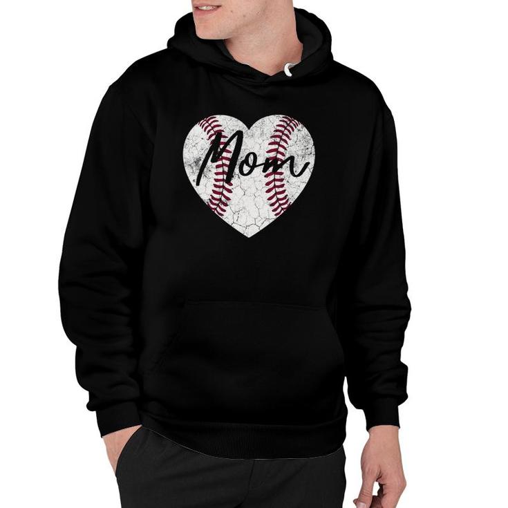 Baseball Heart Vintage Mom Mother's Day Gifts Cute  Hoodie