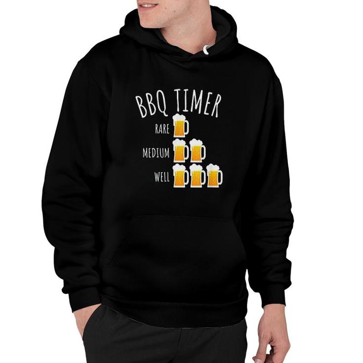 Bbq Timer Beer Drinking Funny Grilling Hoodie